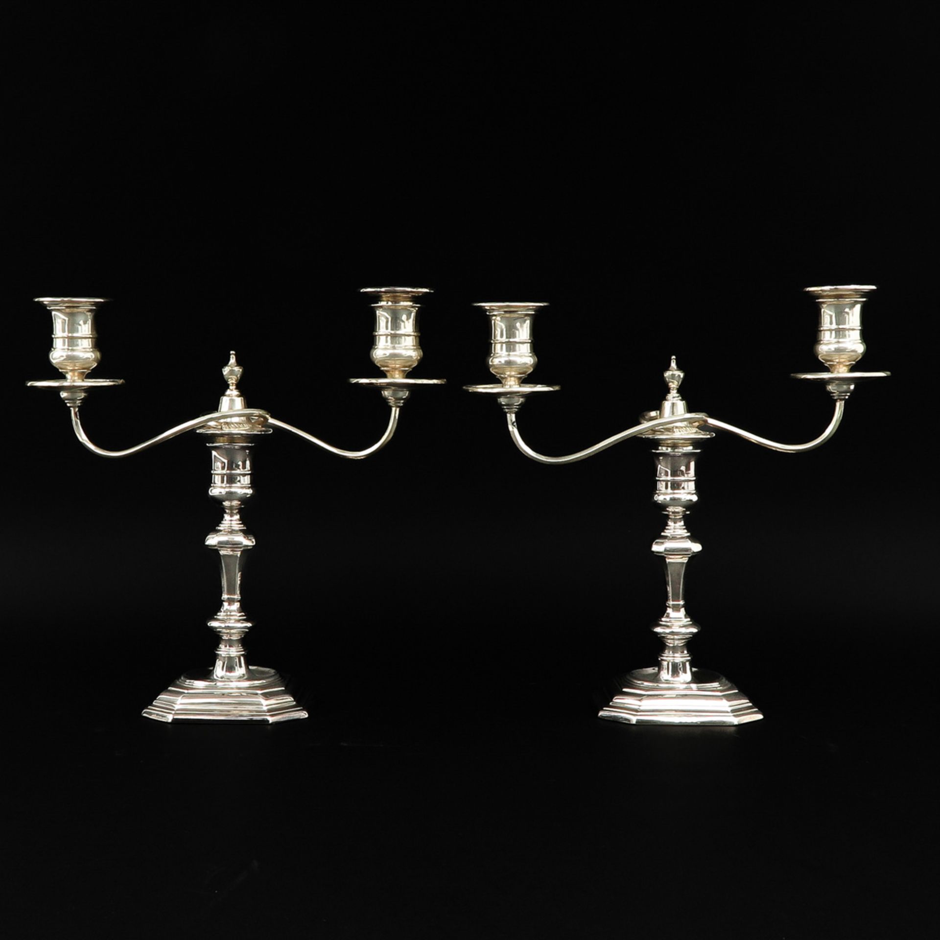 A Pair Silver Candlesticks - Image 3 of 10