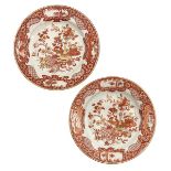 A Pair of Iron Red and Gilt Decor Plates
