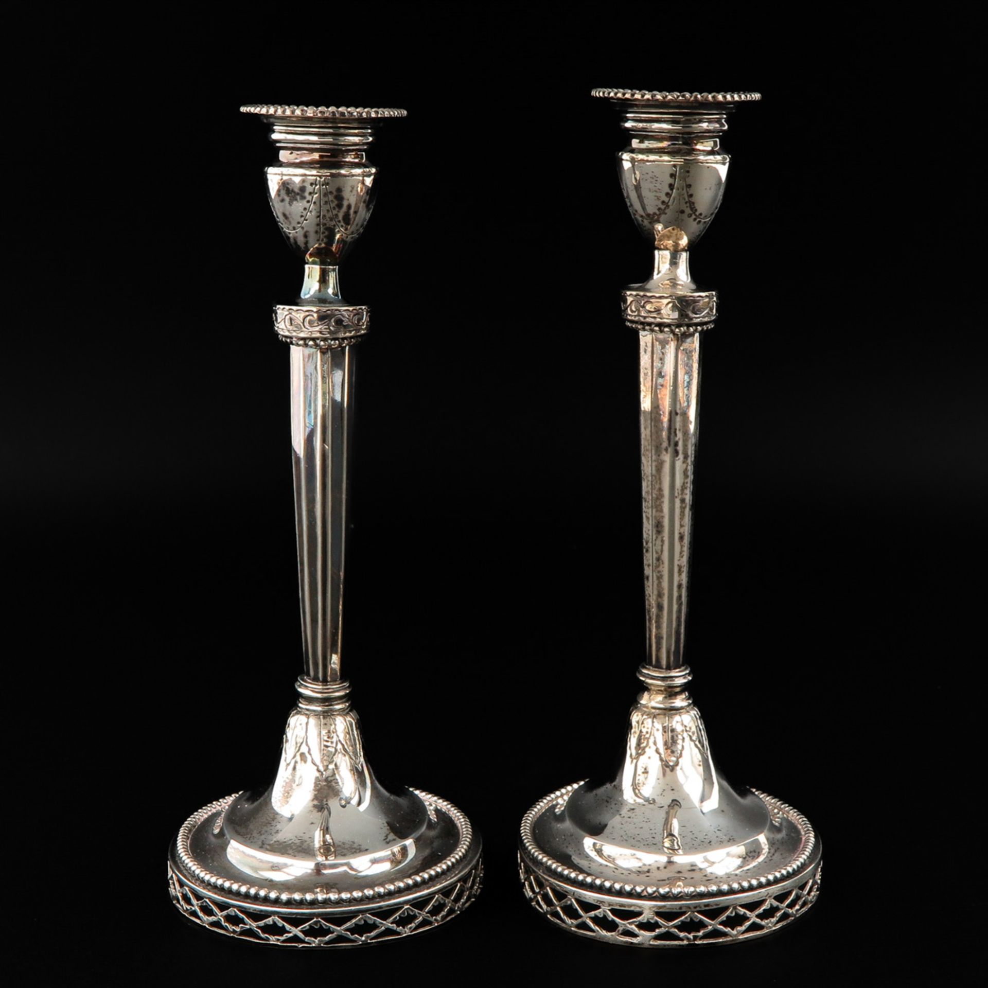 A Pair of Silver Candlesticks - Image 3 of 10
