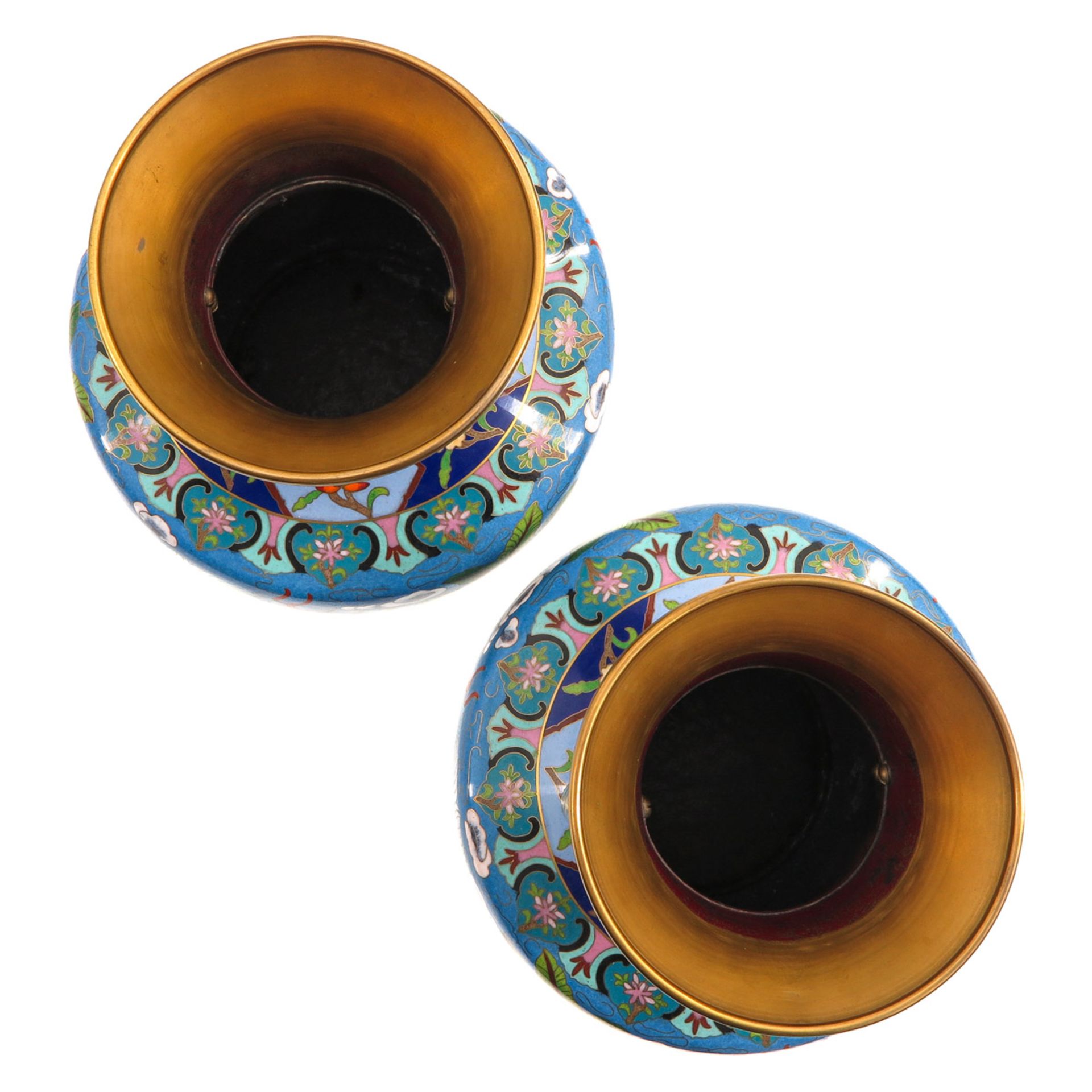A Pair of Cloisonne Vases - Image 5 of 10