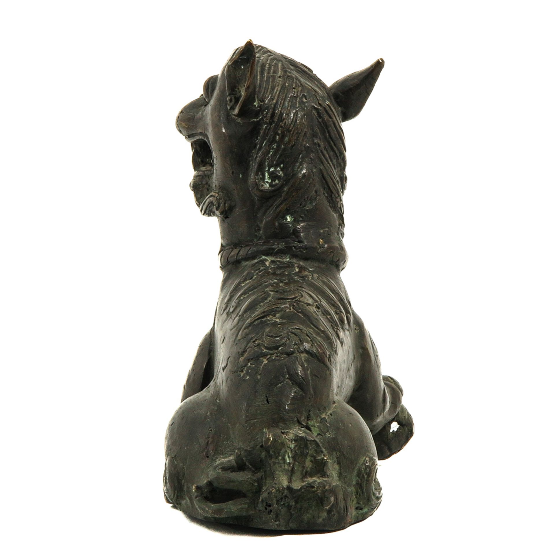 A Bronze Temple Lion Sculpture - Image 2 of 10