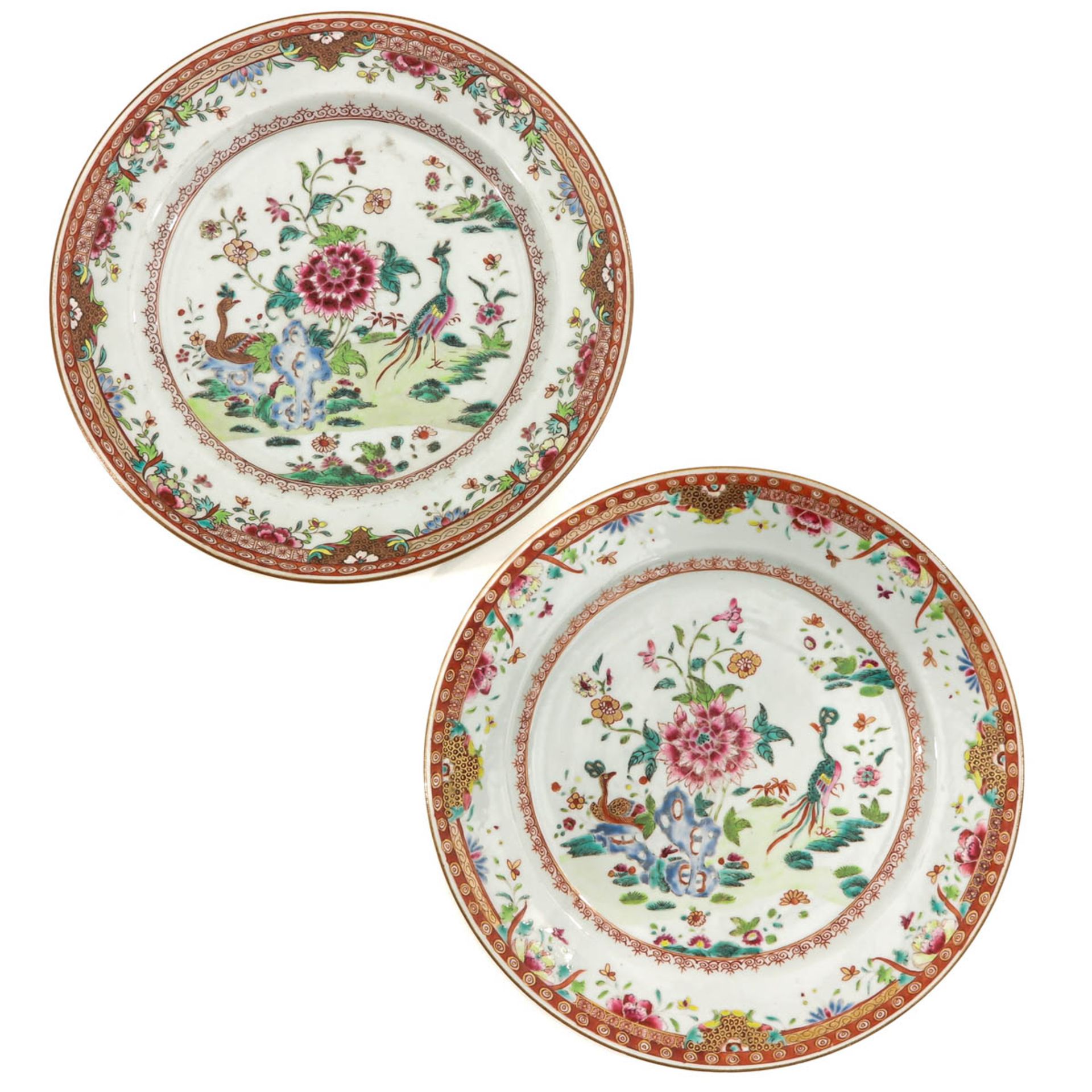 A Pair of Famille Rose Plates