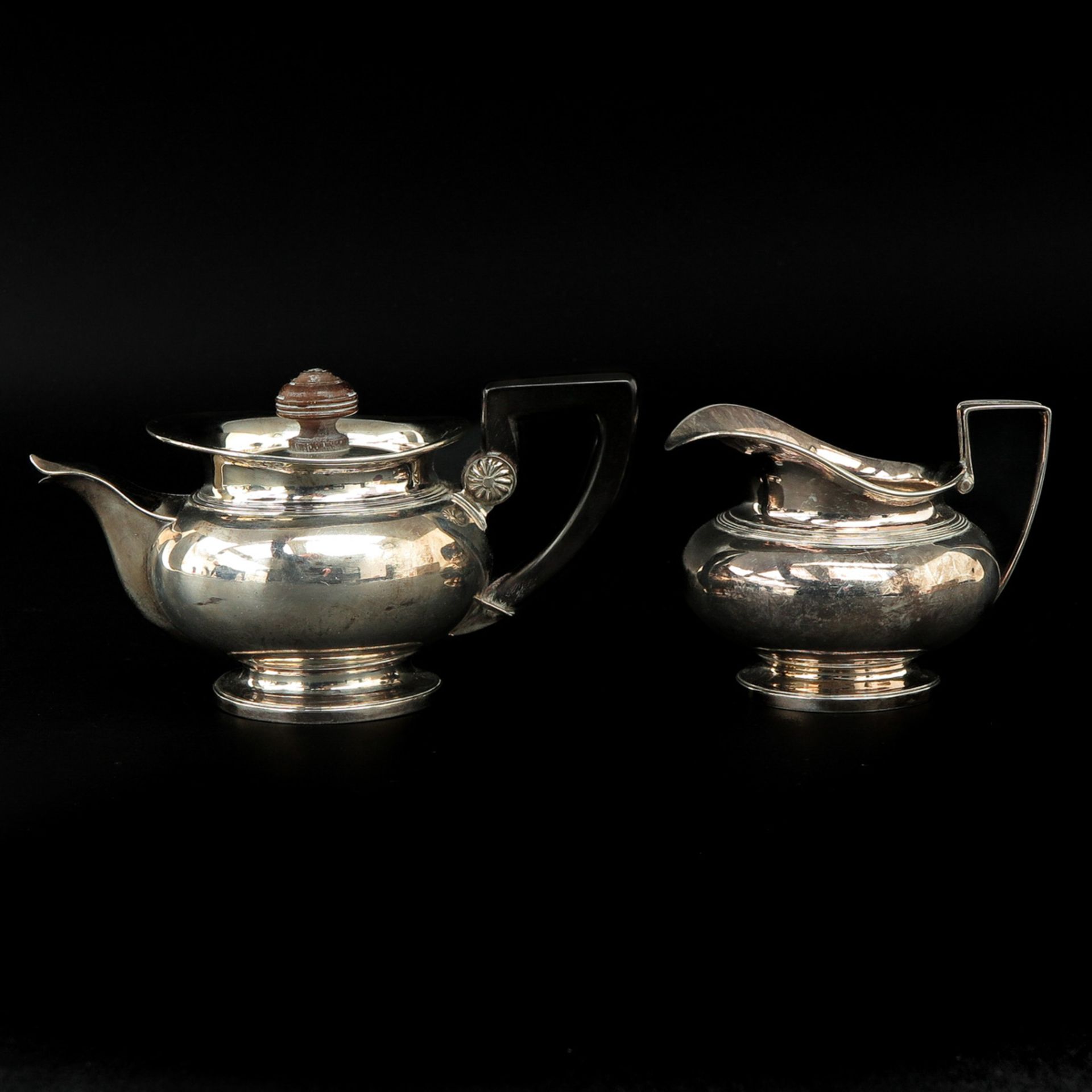A Dutch Silver Milk Jug and Teapot