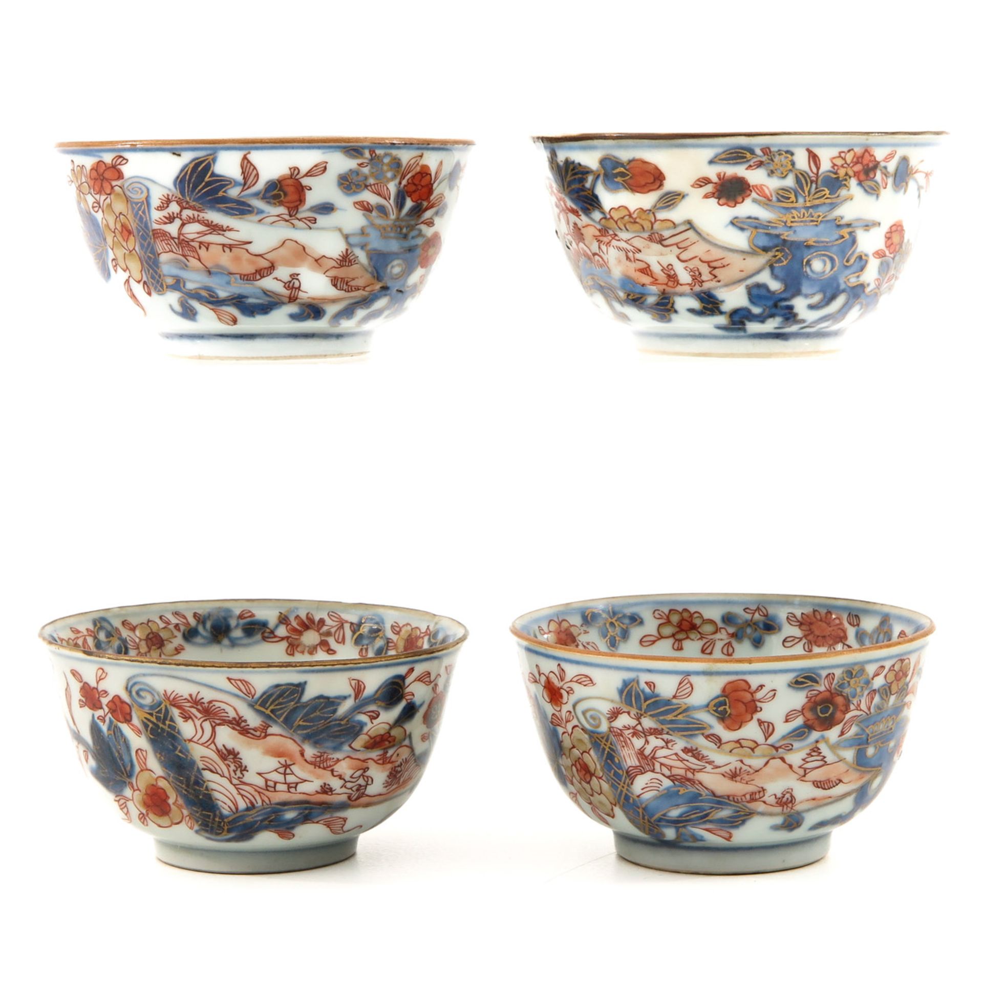 A Collection of 4 Cups and 4 Imari Saucers - Bild 4 aus 10