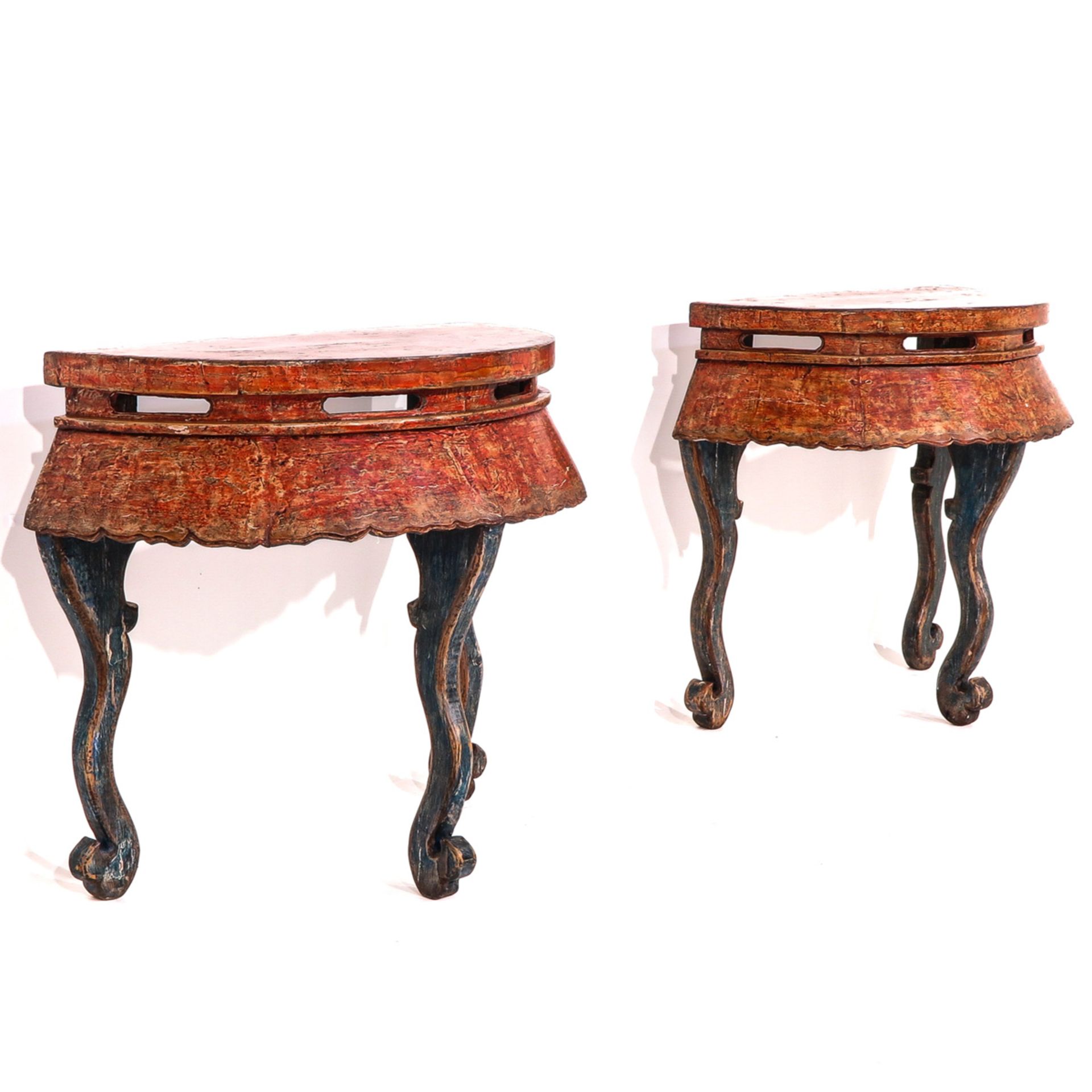 A Lot of 2 Demi Lune Console Tables - Image 2 of 8