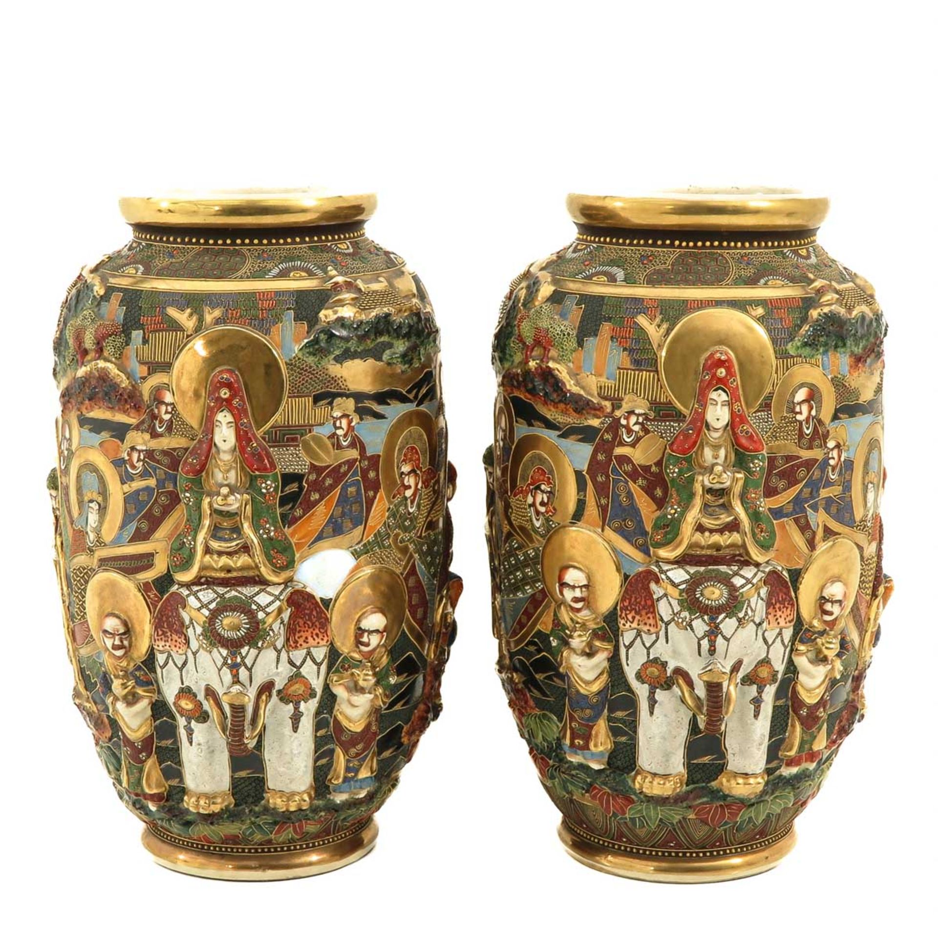 A Pair of Satsuma Vases