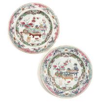 A Pair of Famille Rose Plates