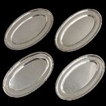 A Series of 4 Oval Silver Georg Jensen Plates