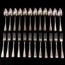 A Dutch Silver 12 Person Cutlery Set