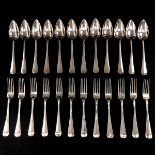 A Dutch Silver 12 Person Cutlery Set