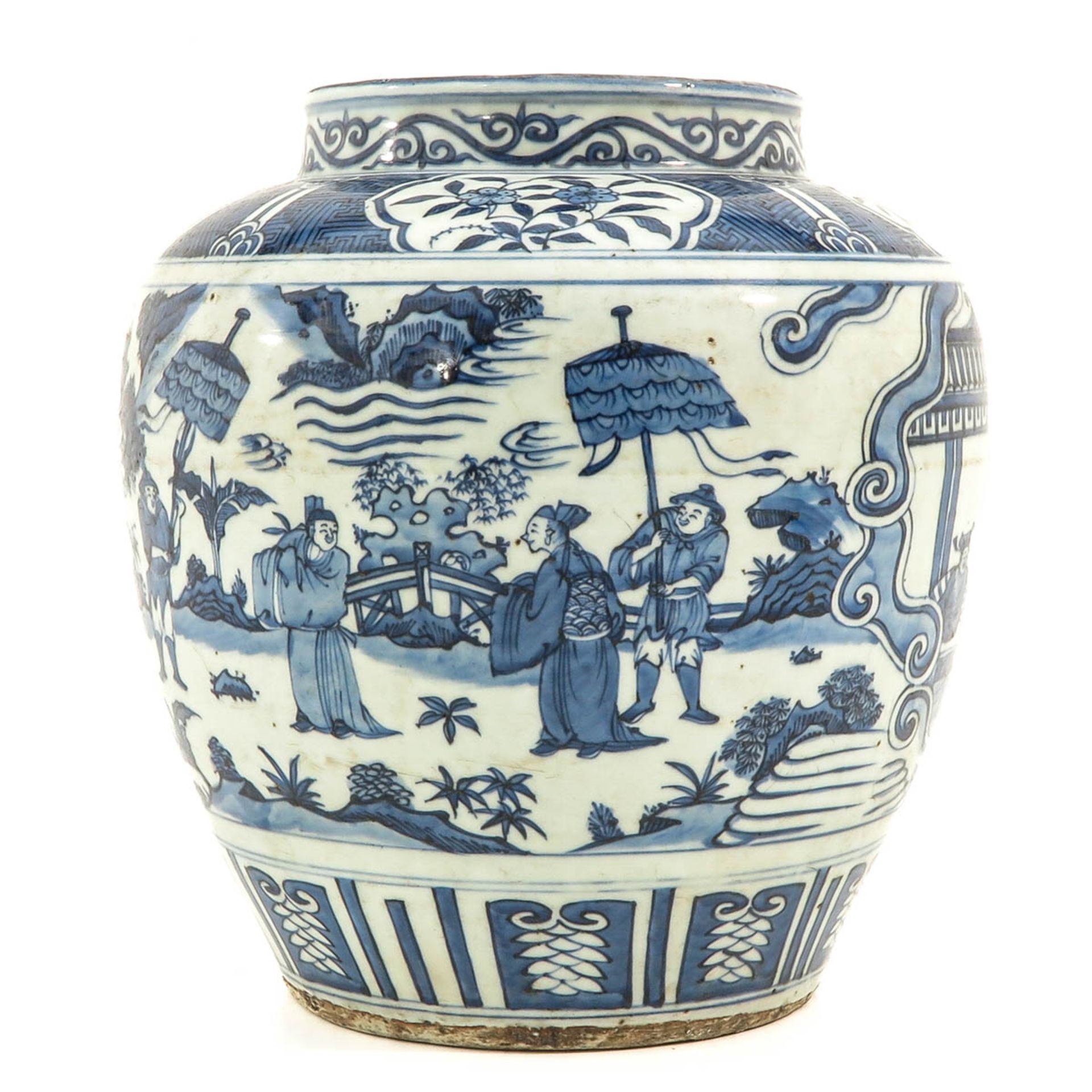 A Large Blue and White Pot - Image 3 of 9