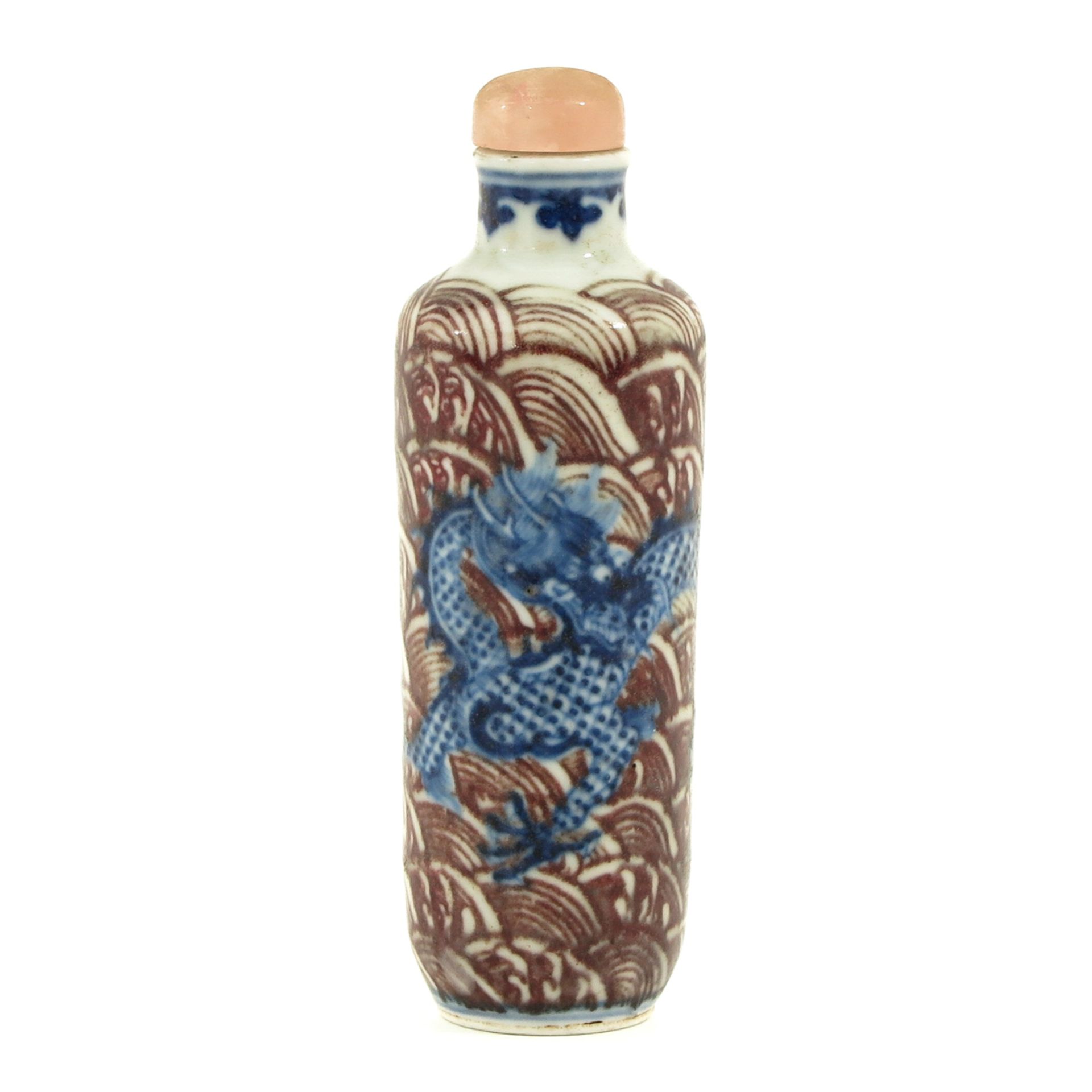An Iron Red and Blue Snuff Bottle
