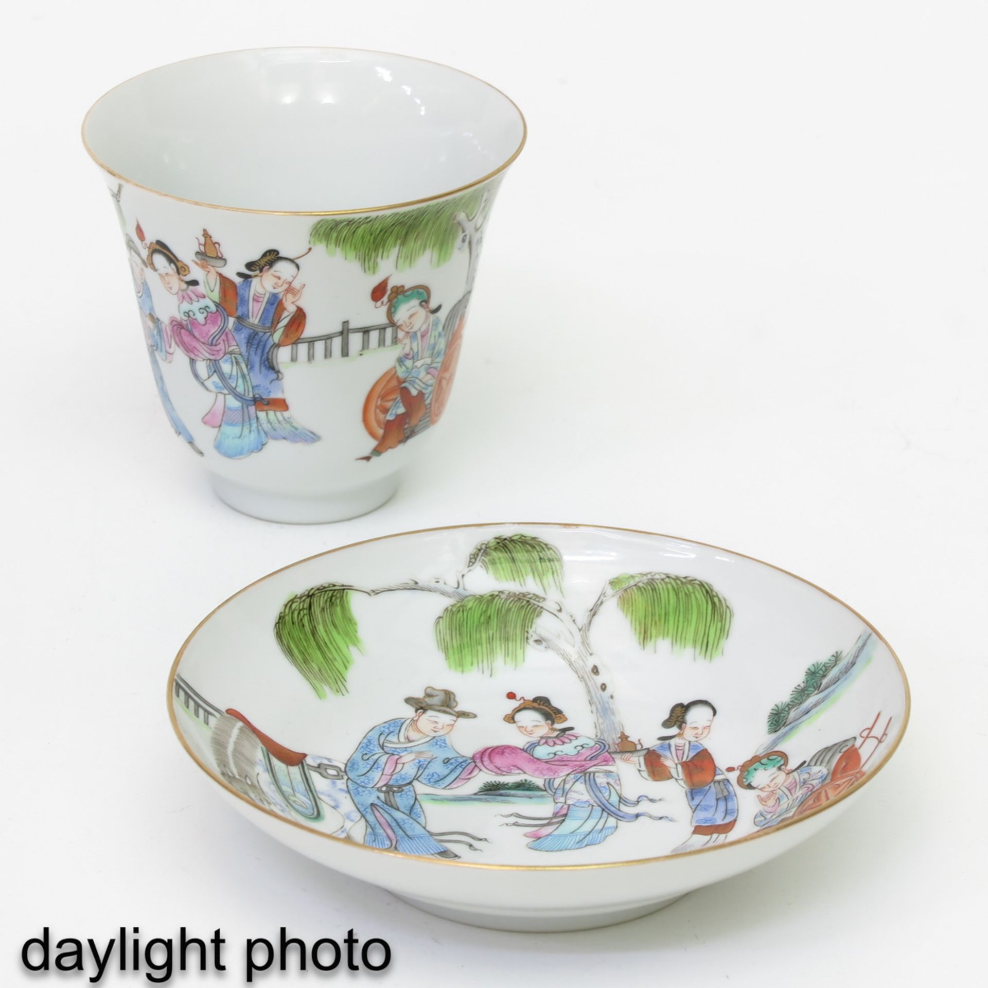 A Famille Rose Cup and Saucer - Image 7 of 10