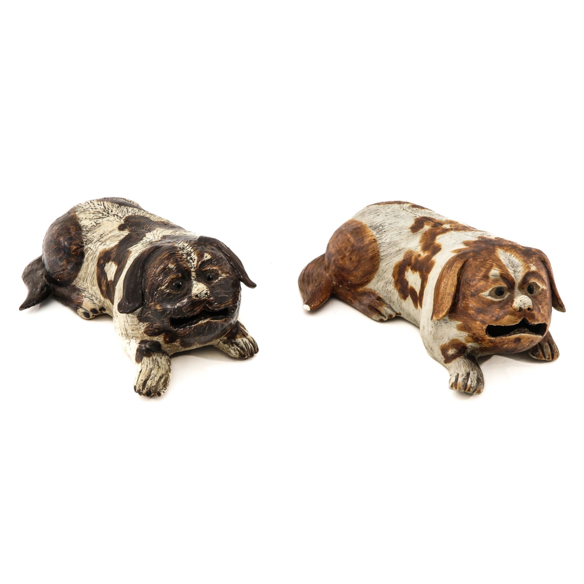 A Pair of Chinese Pug Sculptures