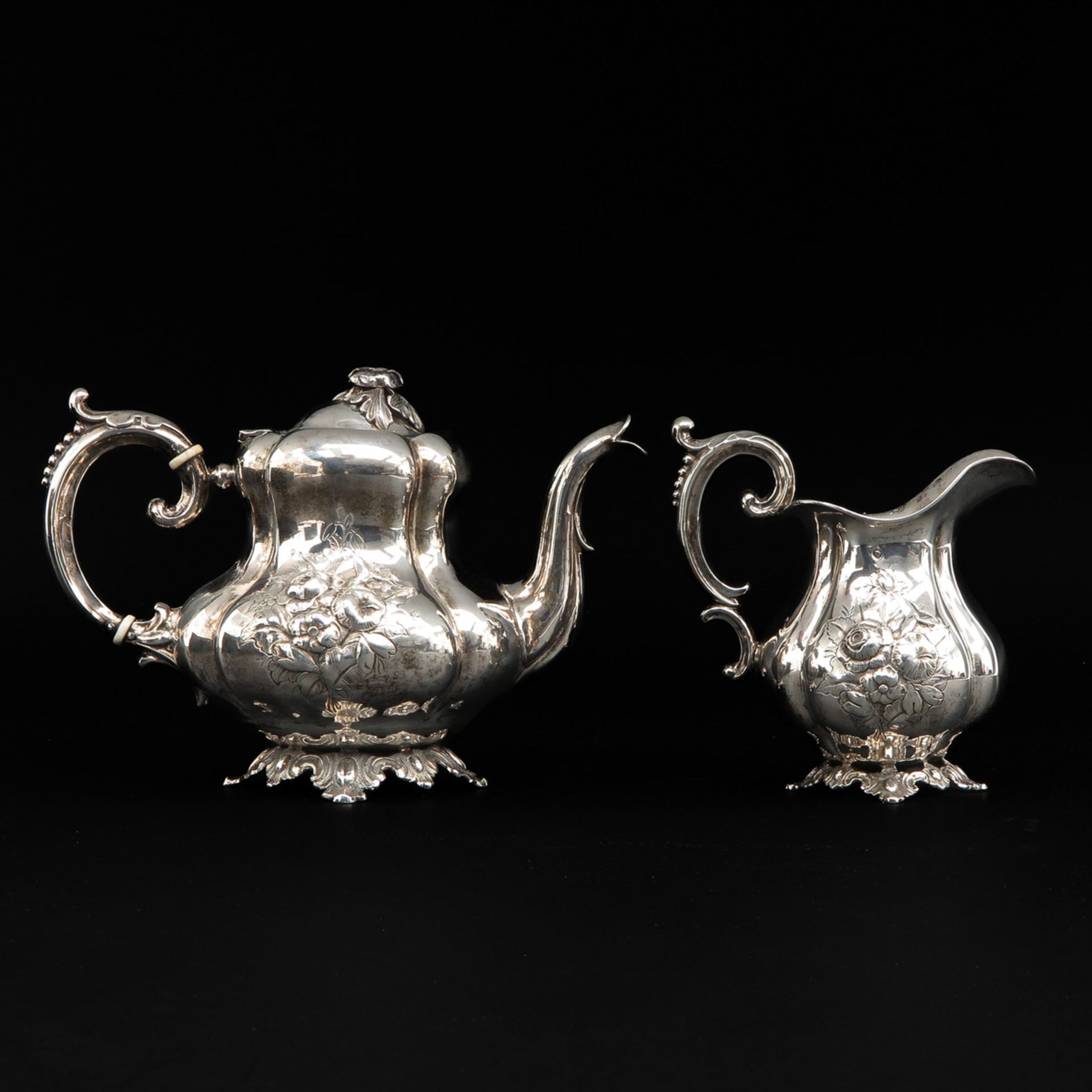 A Dutch Silver Tea Set - Bild 3 aus 10