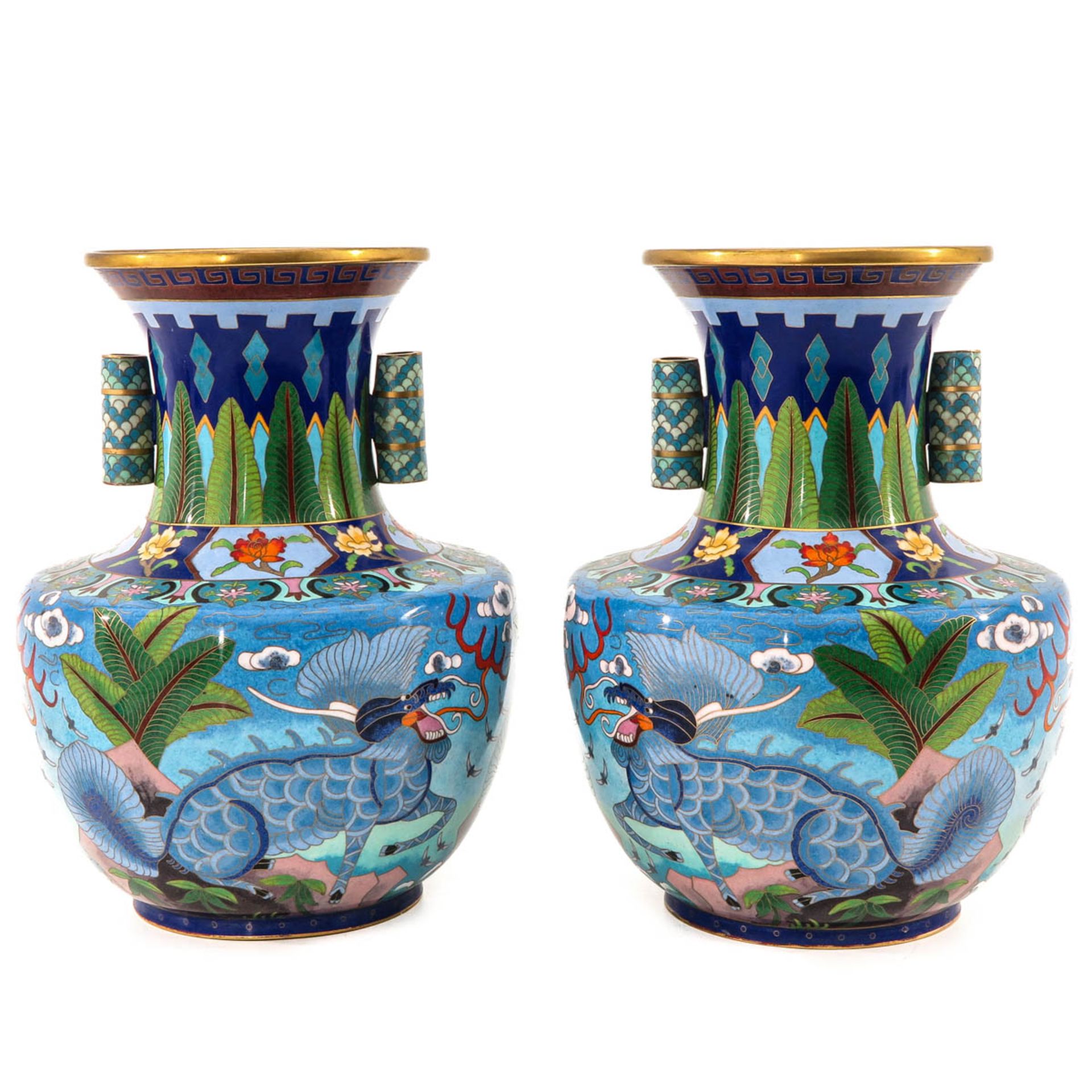 A Pair of Cloisonne Vases - Image 3 of 10