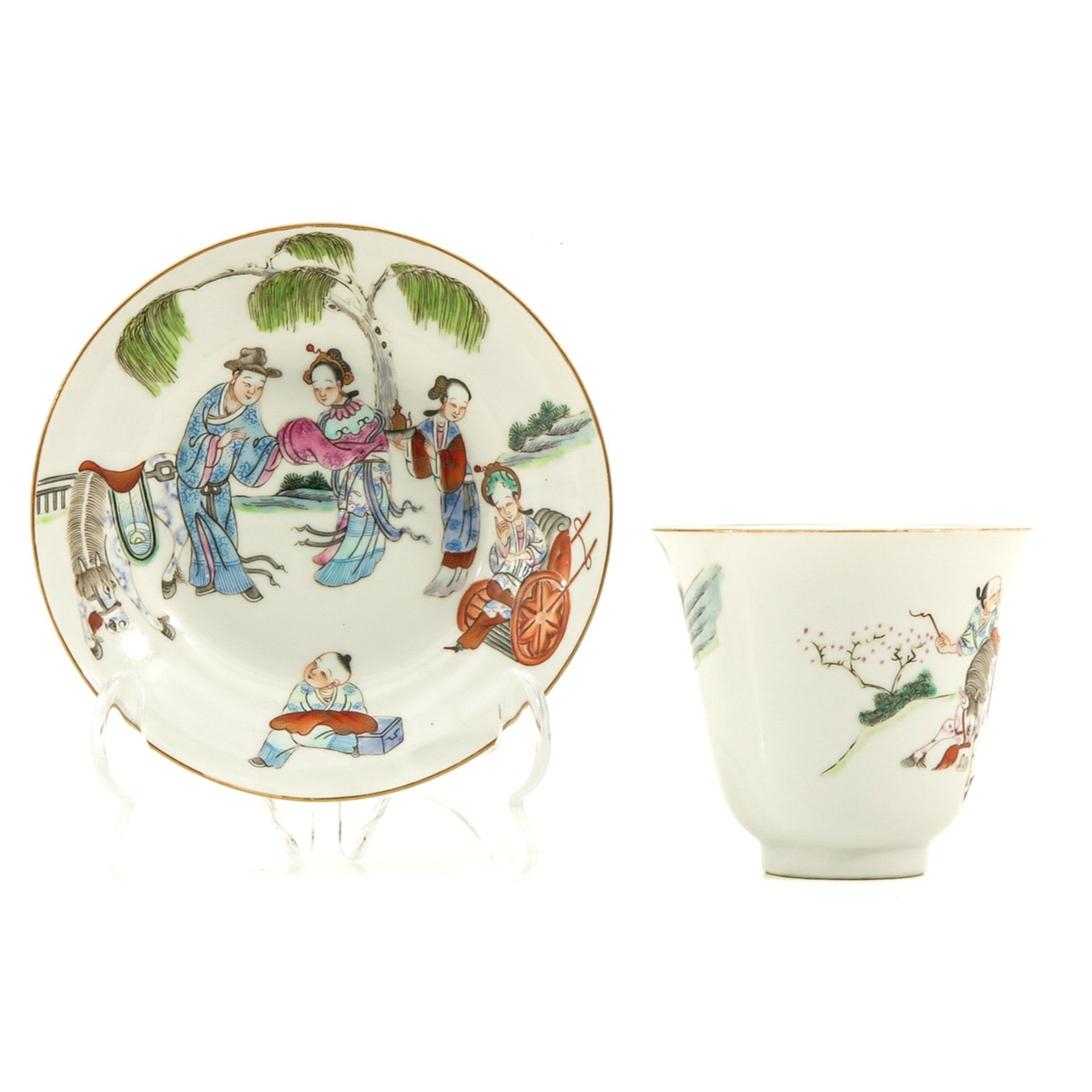 A Famille Rose Cup and Saucer - Image 3 of 10