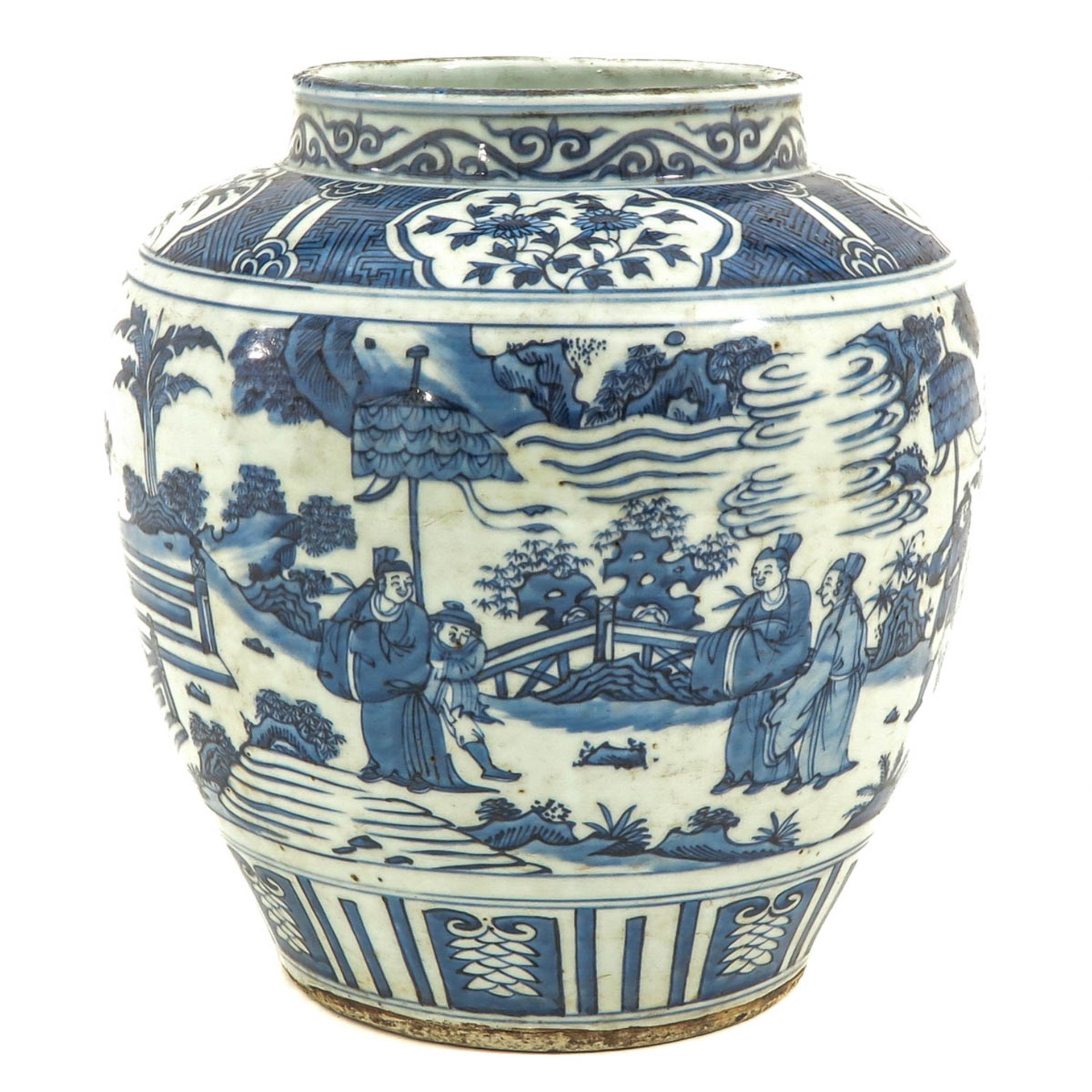 A Large Blue and White Pot
