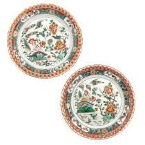 A Pair of Famille Verte Plates