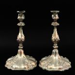 A Pair of Silver Plated Candlesticks
