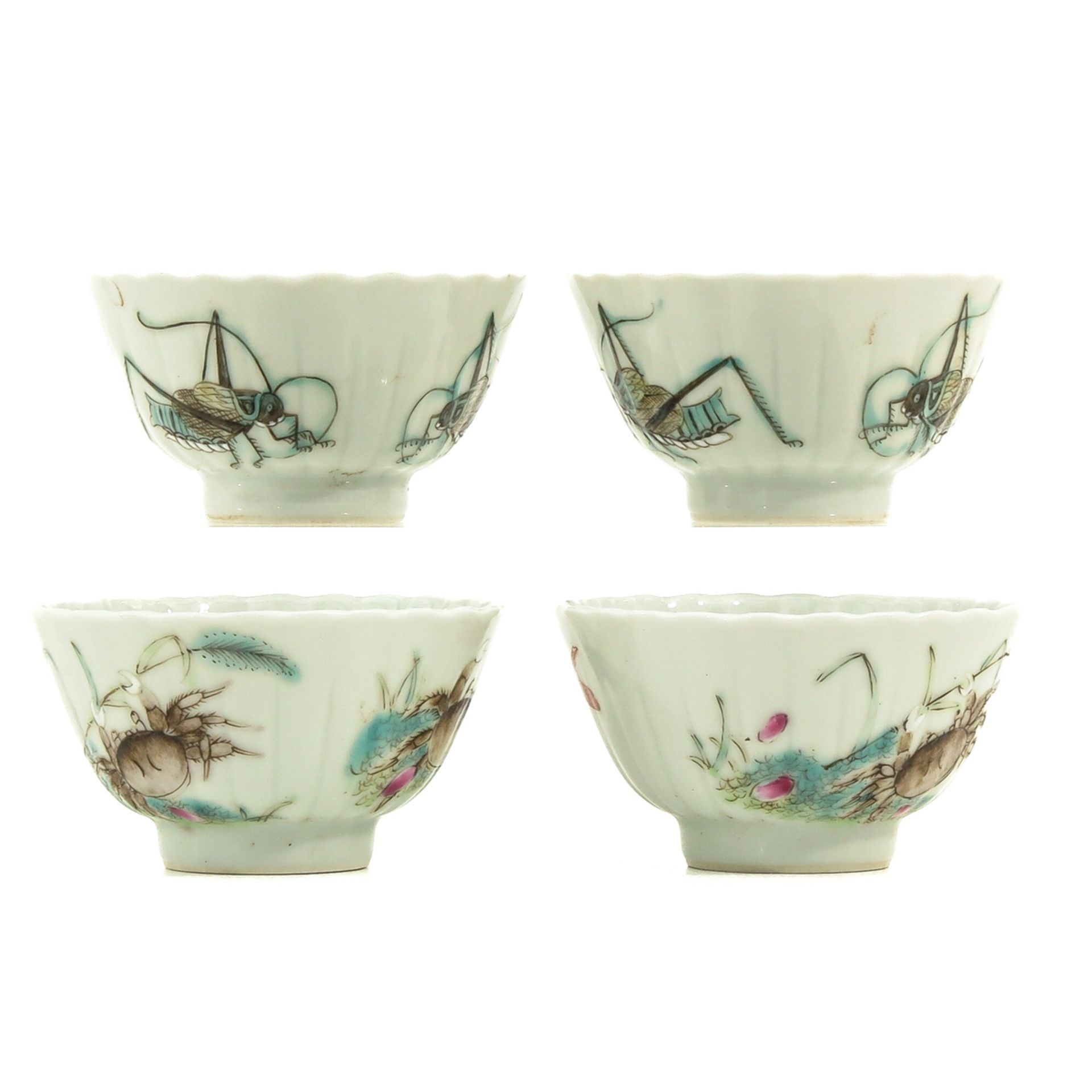 A Series of 4 Famille Rose Cups - Image 4 of 9