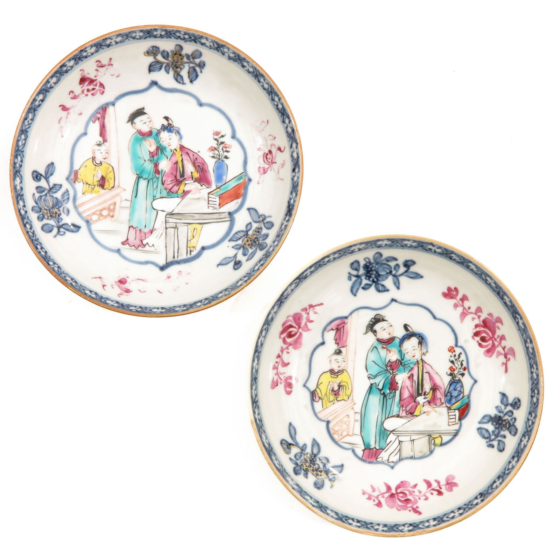 A Lot of 2 Famille Rose Cups and Saucers - Image 7 of 10