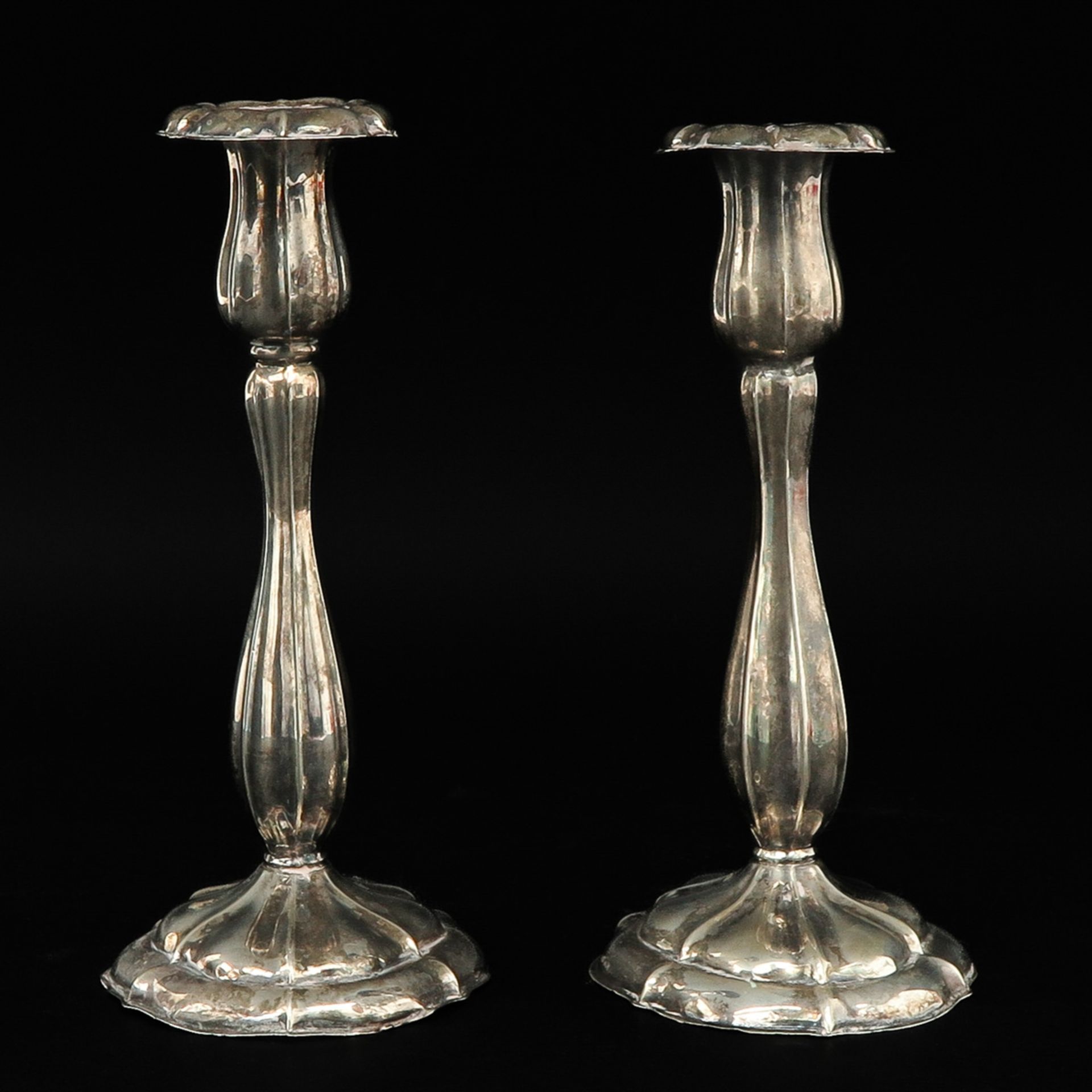 A Pair of Silver Candlesticks - Image 2 of 8