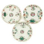 A Series of 3 Famille Rose Plates