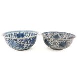 A Lot of 2 Blue and White Serving Bowls