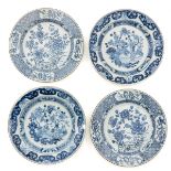 A Collection of 4 Blue and White Plates