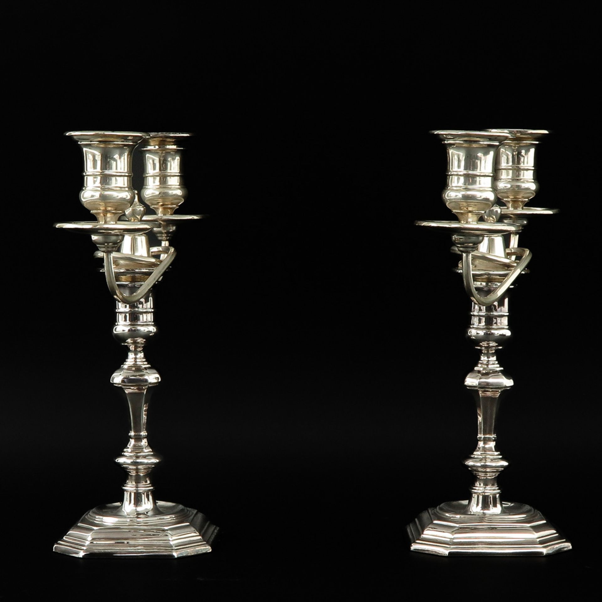 A Pair Silver Candlesticks - Image 2 of 10