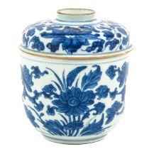 A Blue and White Jar with Cover