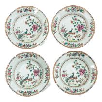 A Series of 4 Famille Rose Plates