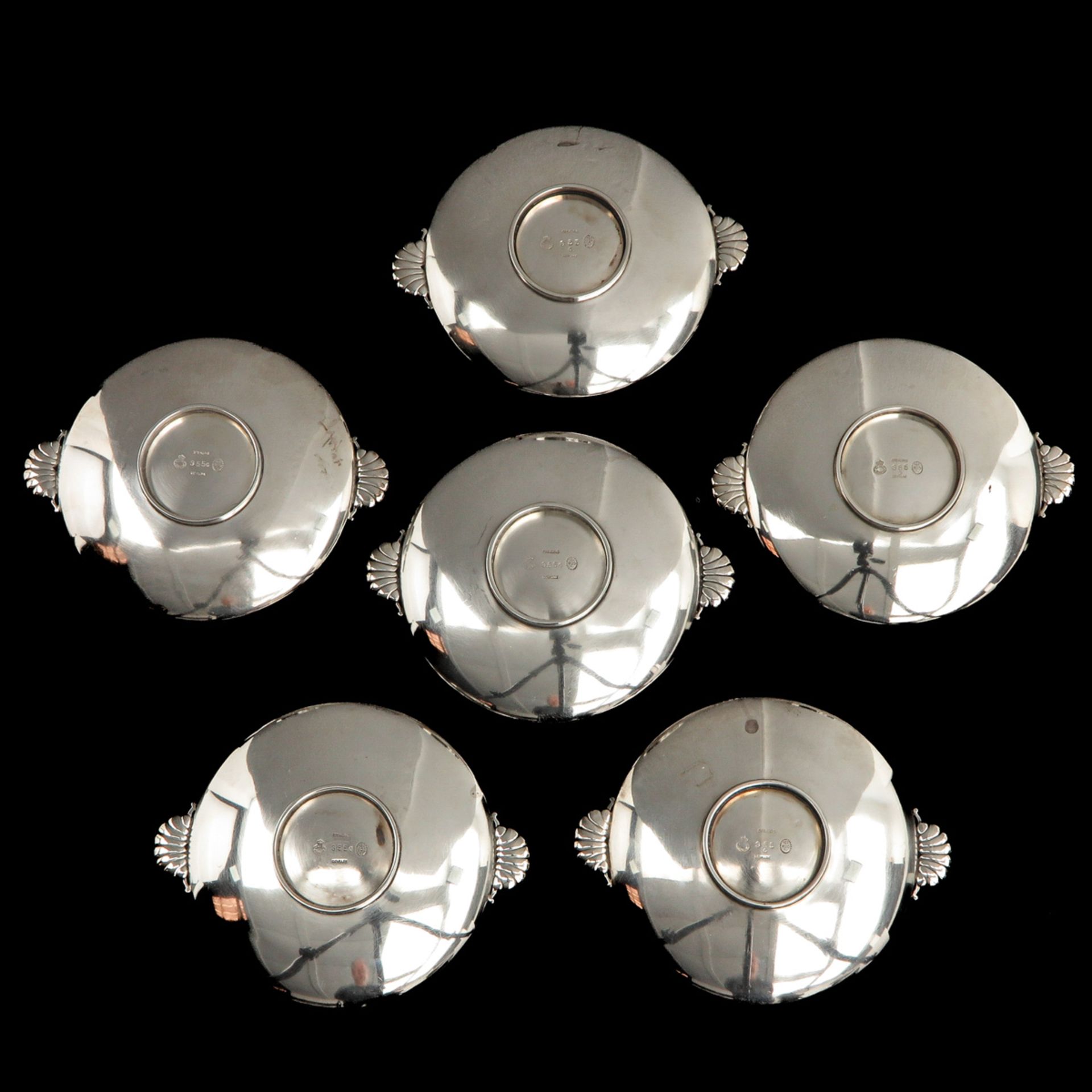 A Series of 6 Silver Georg Jensen Plates - Bild 2 aus 5