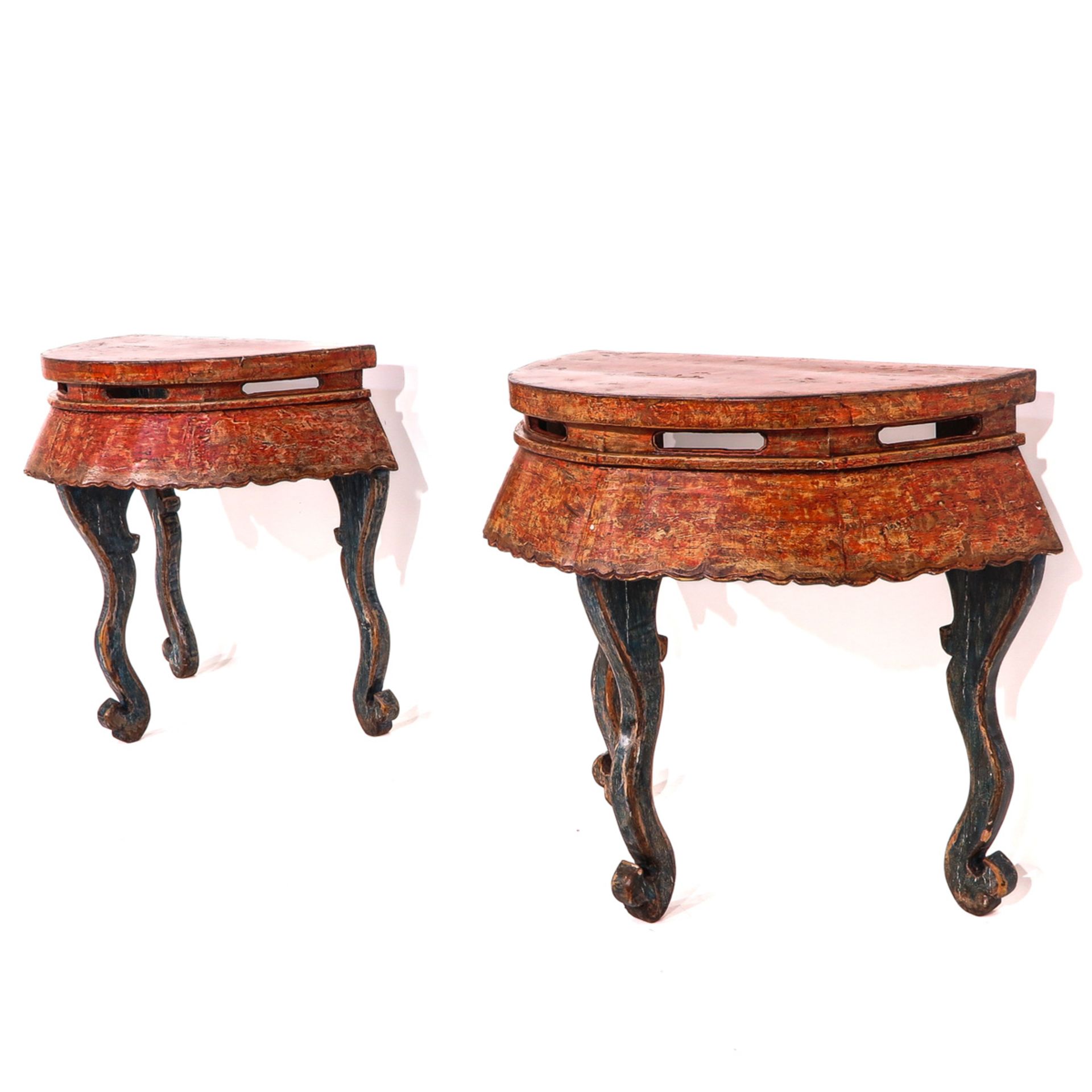 A Lot of 2 Demi Lune Console Tables - Image 3 of 8