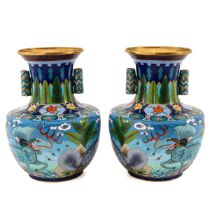 A Pair of Cloisonne Vases