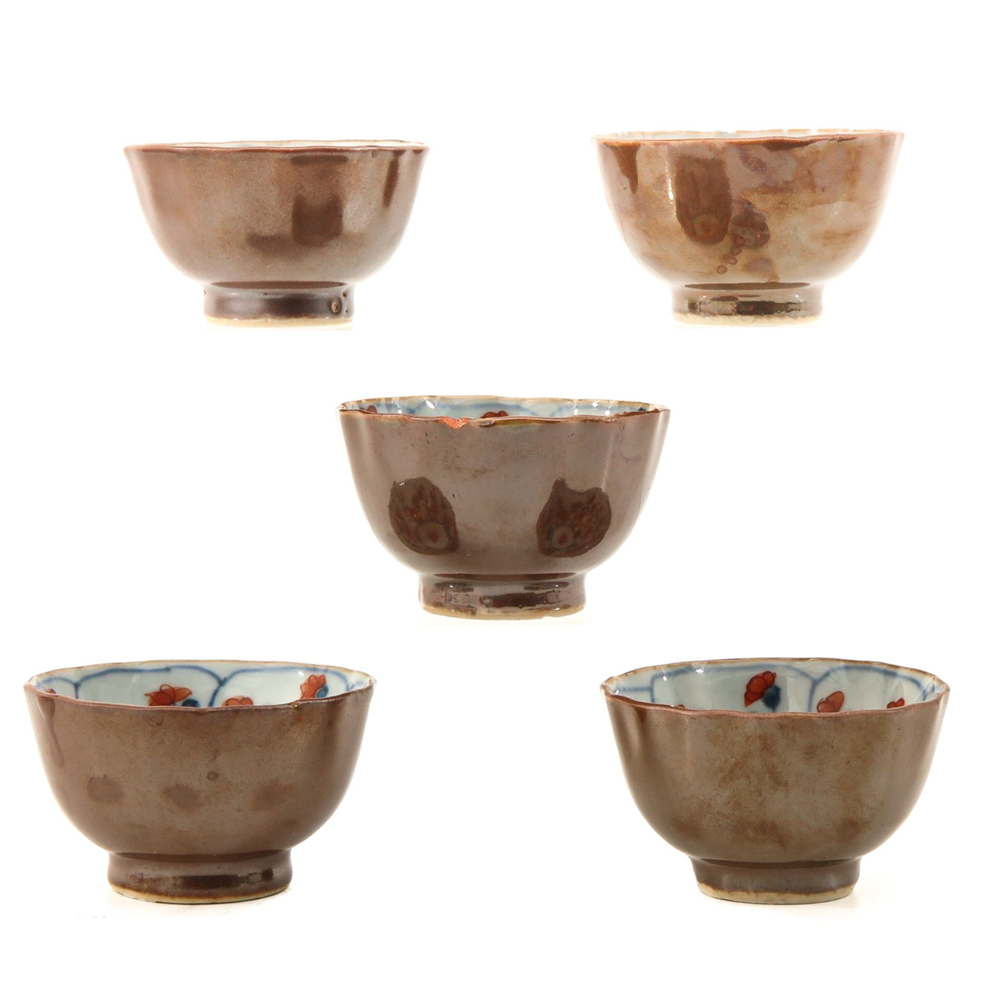 A Collection of Batavianware Cups and Saucers - Image 4 of 10