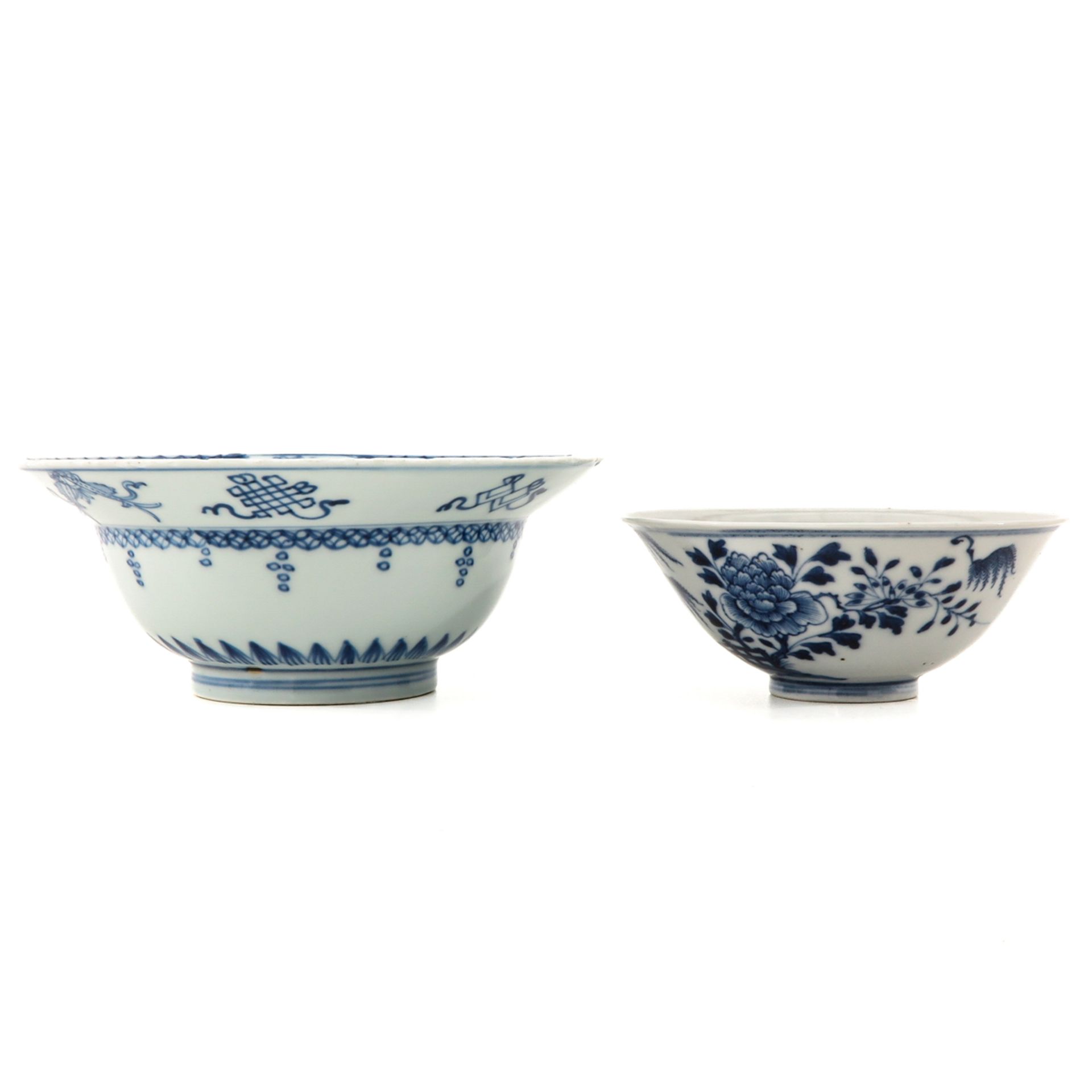 A Lot of 2 Blue and White Bowls - Bild 2 aus 10