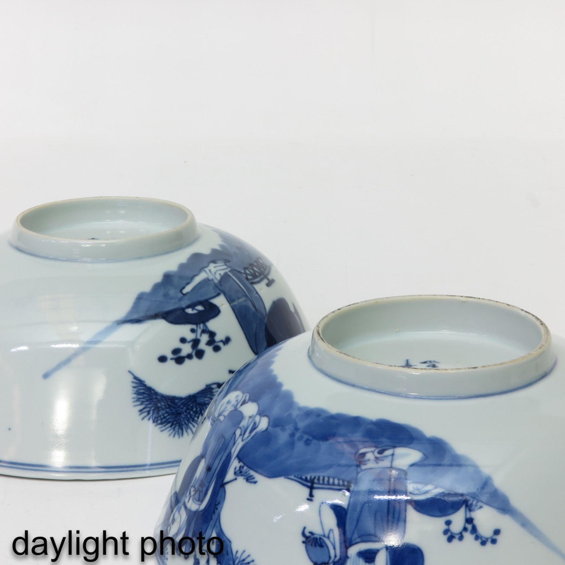 A Lot of 2 Blue and White Bowls - Bild 8 aus 10