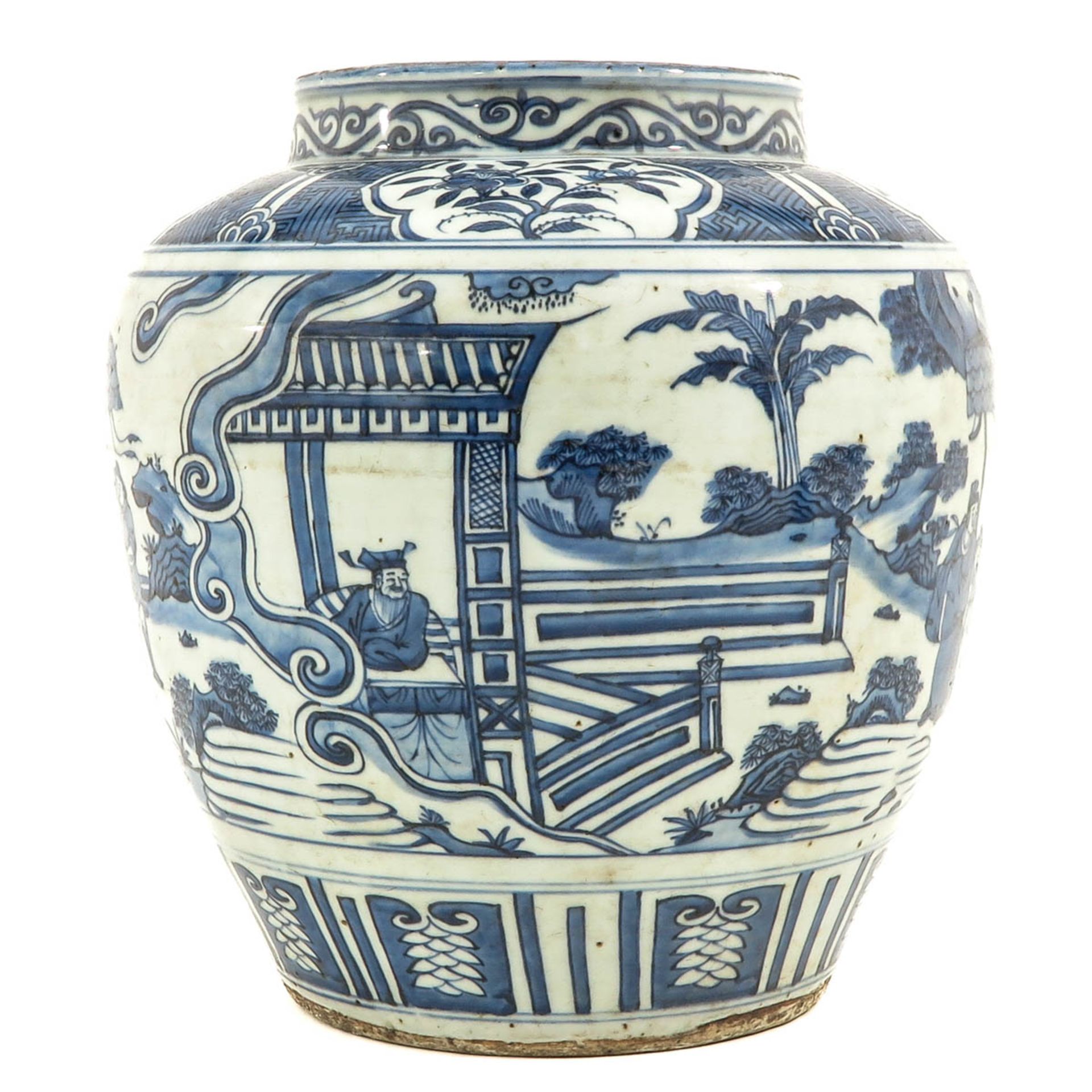 A Large Blue and White Pot - Image 4 of 9