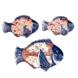 A Collection of 3 Imari Fish Plates
