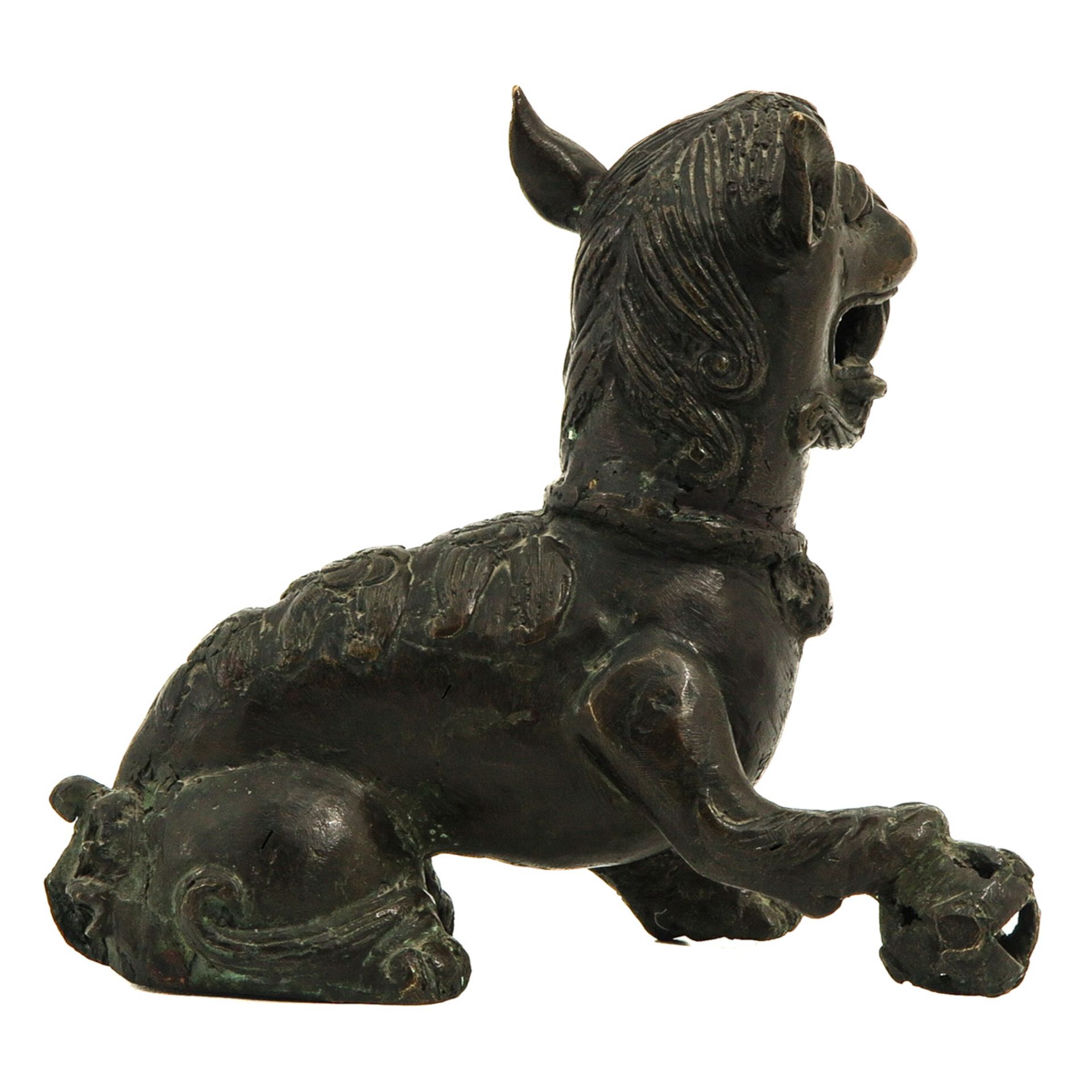 A Bronze Temple Lion Sculpture - Image 3 of 10