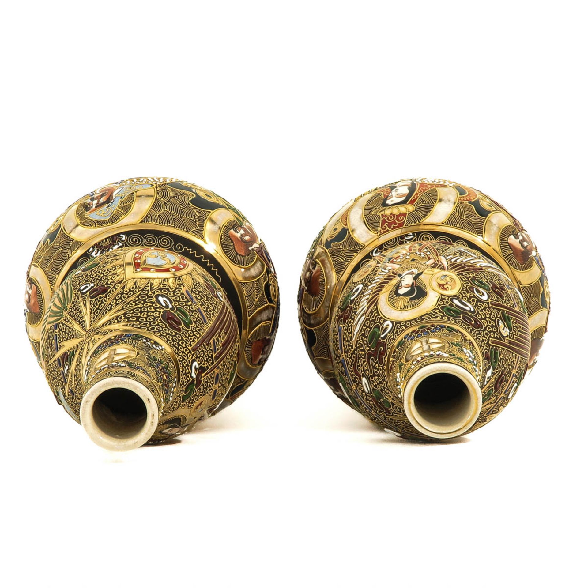 A Pair of Satsuma Gourd Vases - Image 5 of 10