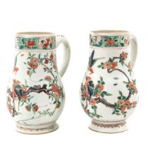 A Pair of Famille Verte Pitchers