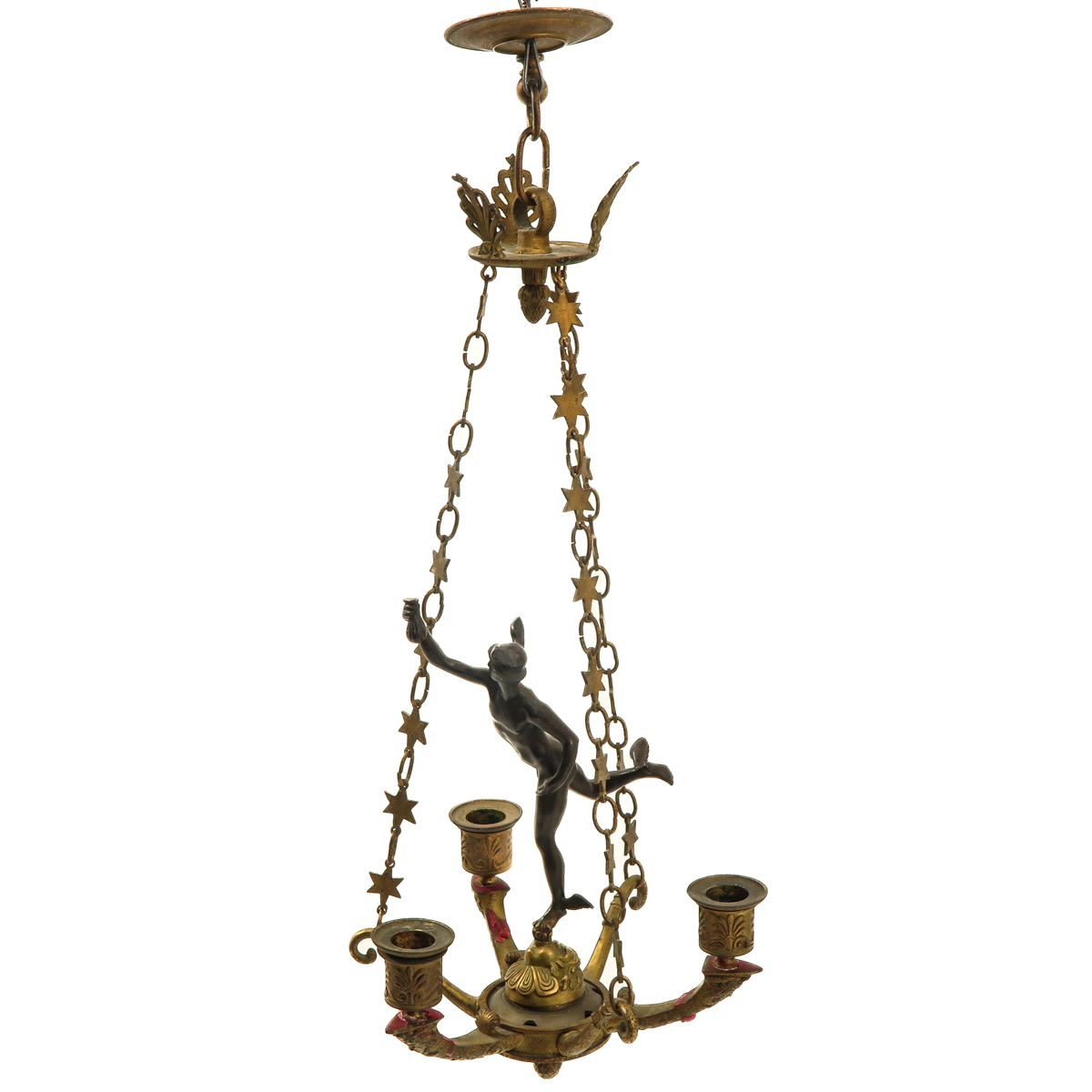 A 19th Century Bronze Chandelier - Image 3 of 6