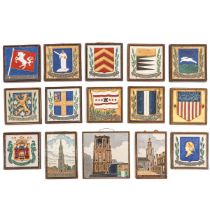 A Collection of 15 Cloisonne Tiles