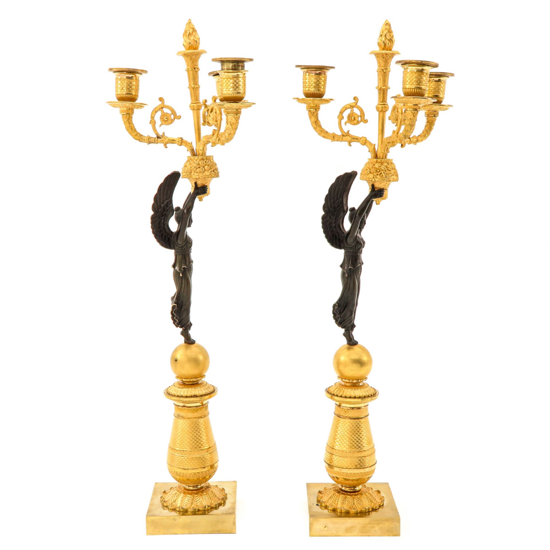 A Pair of Empire Period Candlesticks - Image 4 of 10
