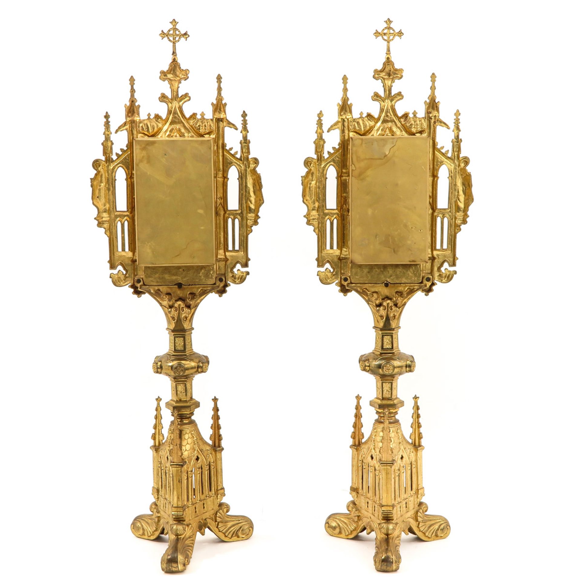A Pair of Neo Gothic Gilded Reliquaries - Image 3 of 10