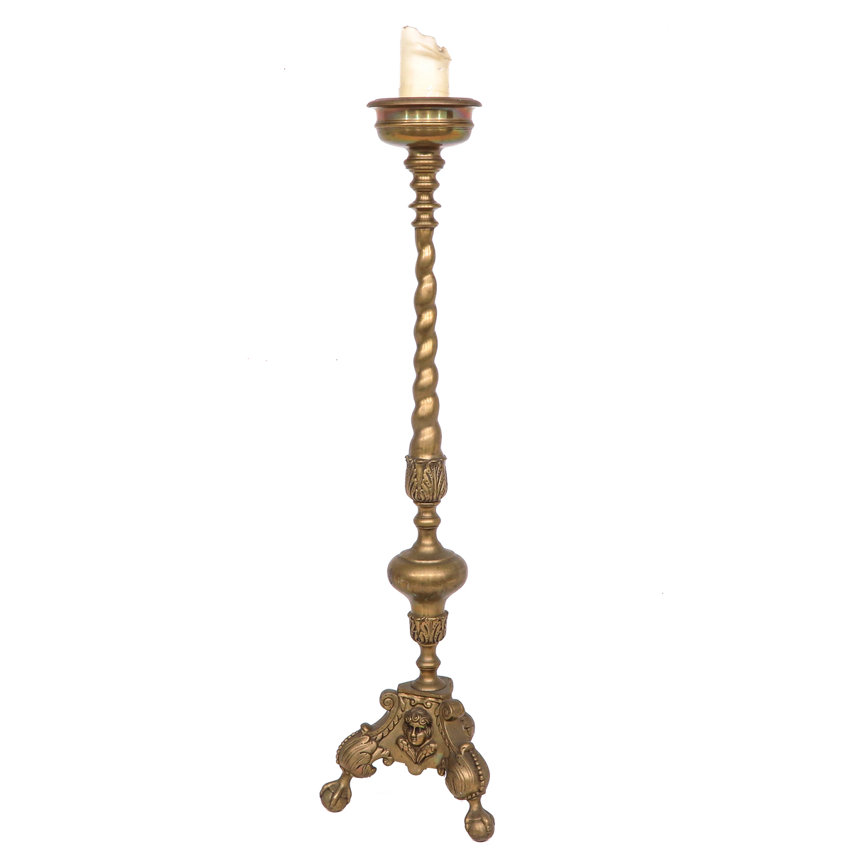 A Bronze Altar Candlestick - Image 2 of 9