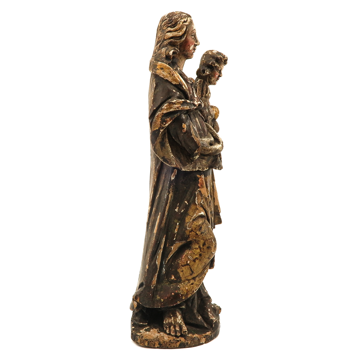A Sculpture of Mary with Child - Image 4 of 9